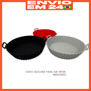 Forro Fritadeira Forma Silicone Air Fryer Microondas C/ Alça