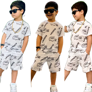 Roupas Novas Meninos Conjuntos 2 peças Short e Camisa Juvenil Bermuda
