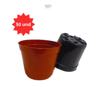 50 Vasos Pote tamanho 9 para Rosas do deserto, suculentas e mini cactos Cor: