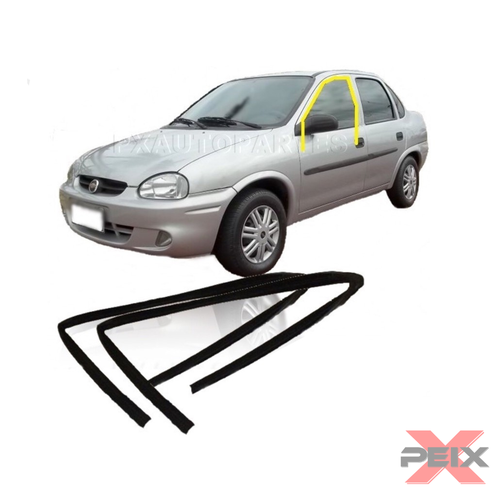 Par Canaletas Vidro 2 portas dianteiras Corsa Hatch Sedan Classic Wind ...