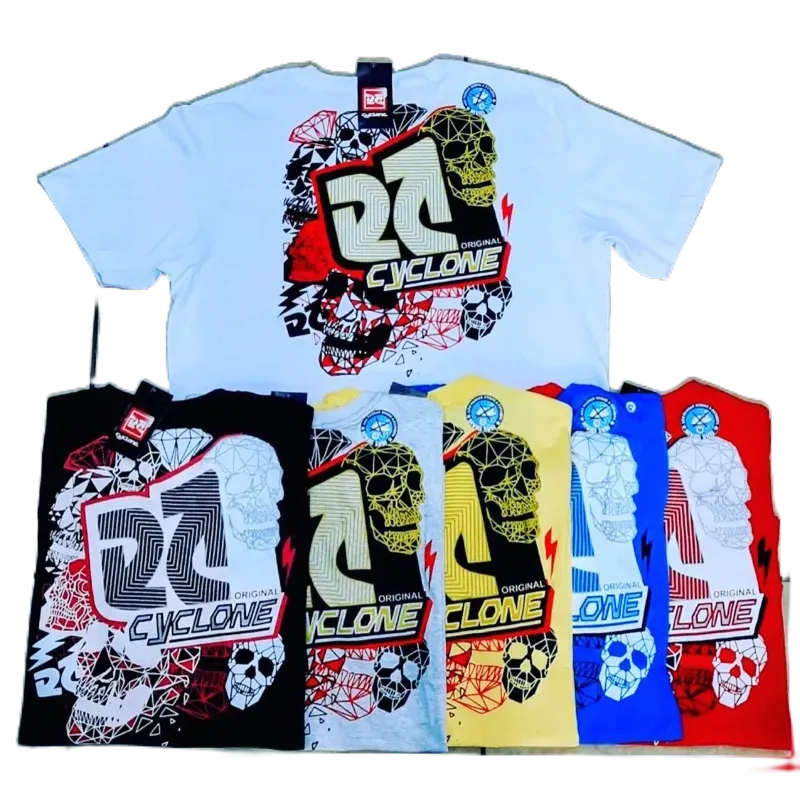 kit c/ 5 camisetas cyclone envios de estampas sortidas e variadas