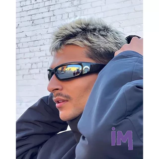 Óculos De Sol Futuristic Moon Sunglass Unissex ciclista curva perfeita Y2K futurista