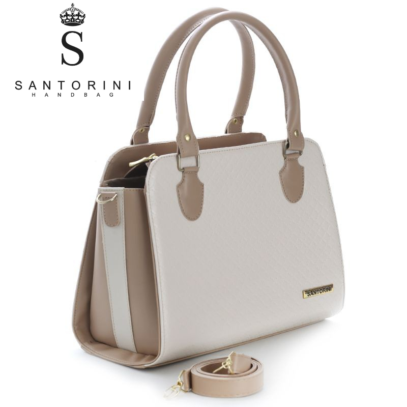 Bolsa feminina Grande bicolor, com alça transversal regulável