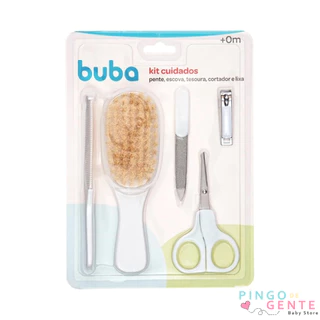 Kit Cuidados Higiene Bebê Escova Cerdas Naturais Buba