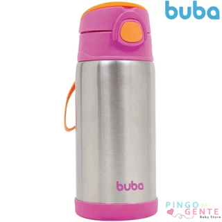 Garrafa Copo Térmico Parede Dupla Inox Com Canudo Buba