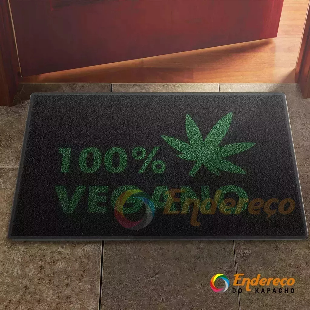 Tapete / Capacho 100% Vegano Cannabis Maconha Decoração Porta Quarto