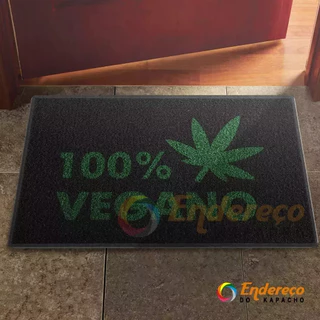 Tapete / Capacho 100% Vegano Cannabis Maconha Decoração Porta Quarto