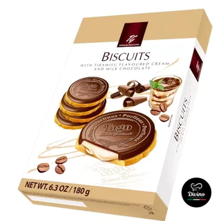 Biscoito Biscuits com Creme de Tiramisu e Chocololate Tago 180g - Produto Importado Polônia