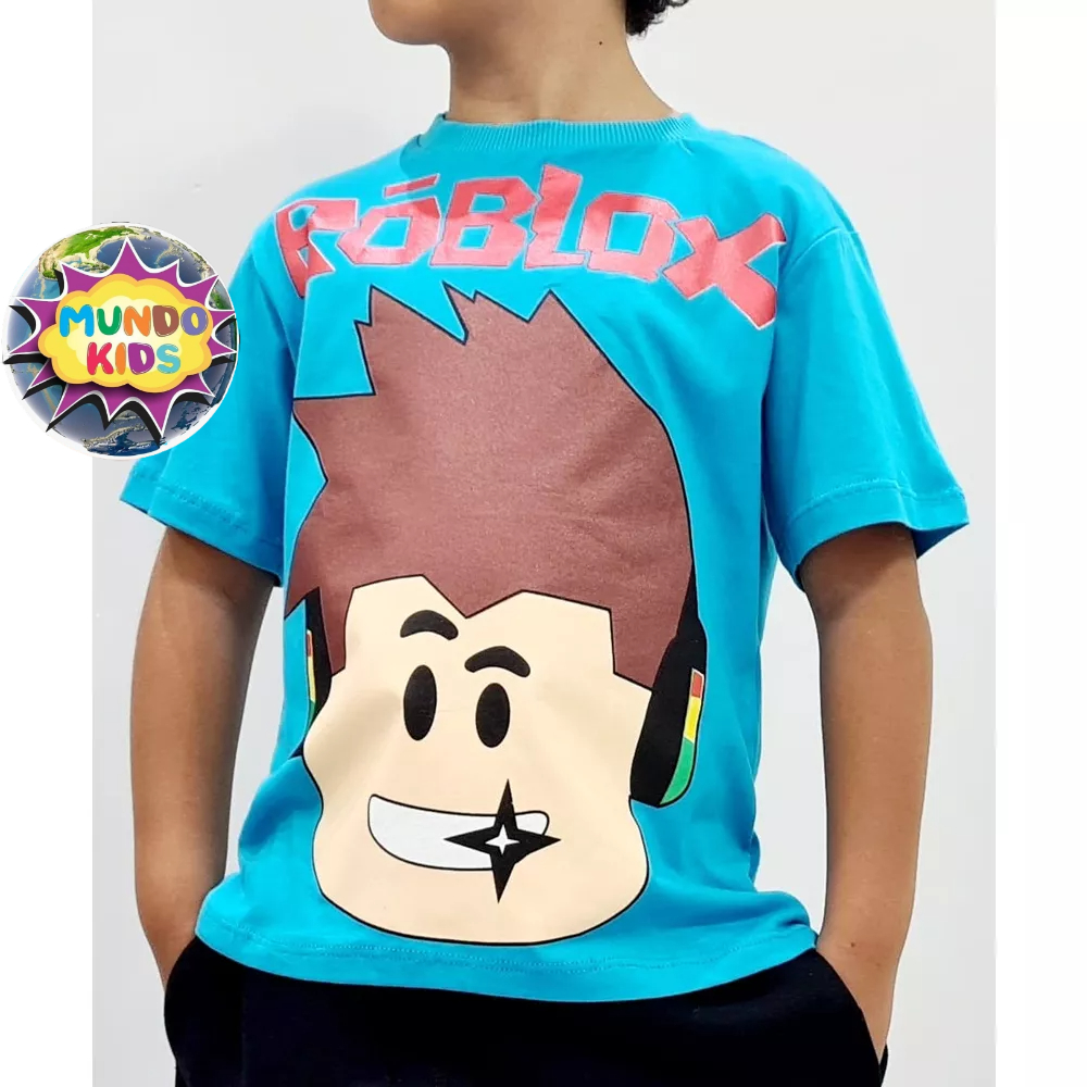 Camiseta Infantil Roblox Preto Algodão Promoção