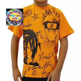 Camiseta Naruto Personagem Cute Fofo Pequeno Kid Algodão  Cor:Preto;Tamanho:P