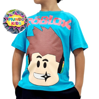 Camiseta Roblox Logo Preto Camisa Adulto e Infantil Ah01895