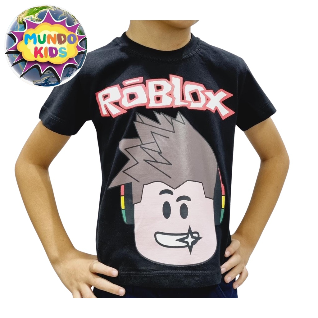 Camiseta Infantil Roblox Preto Algodão Promoção