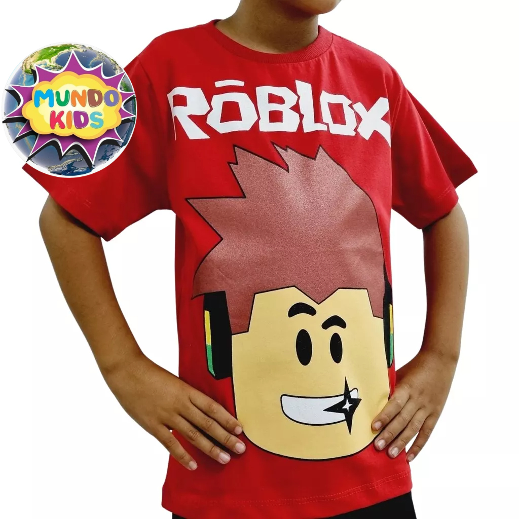 Roblox T-shirt manga curta Meninos Summer Tee Crew Pescoço Tops Roupas