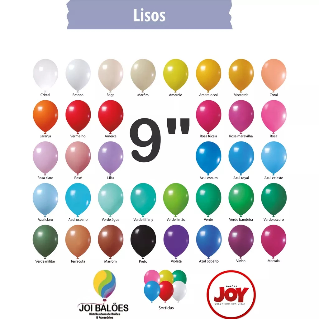 Balão Bexiga De Festa N. 9 PARTY C/50 Unid - JOY