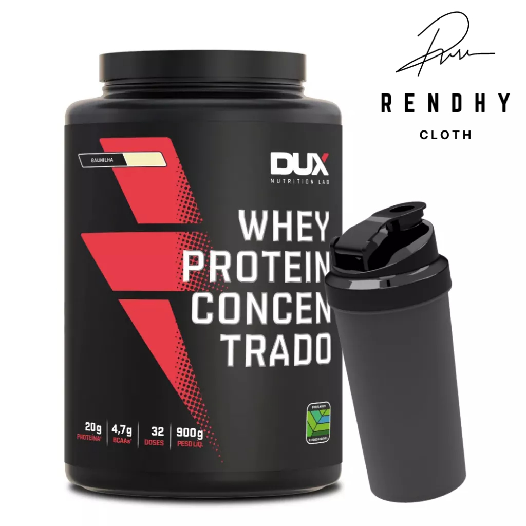 WHEY PROTEIN CONCENTRADO – POTE 900G + COQUETELEIRA