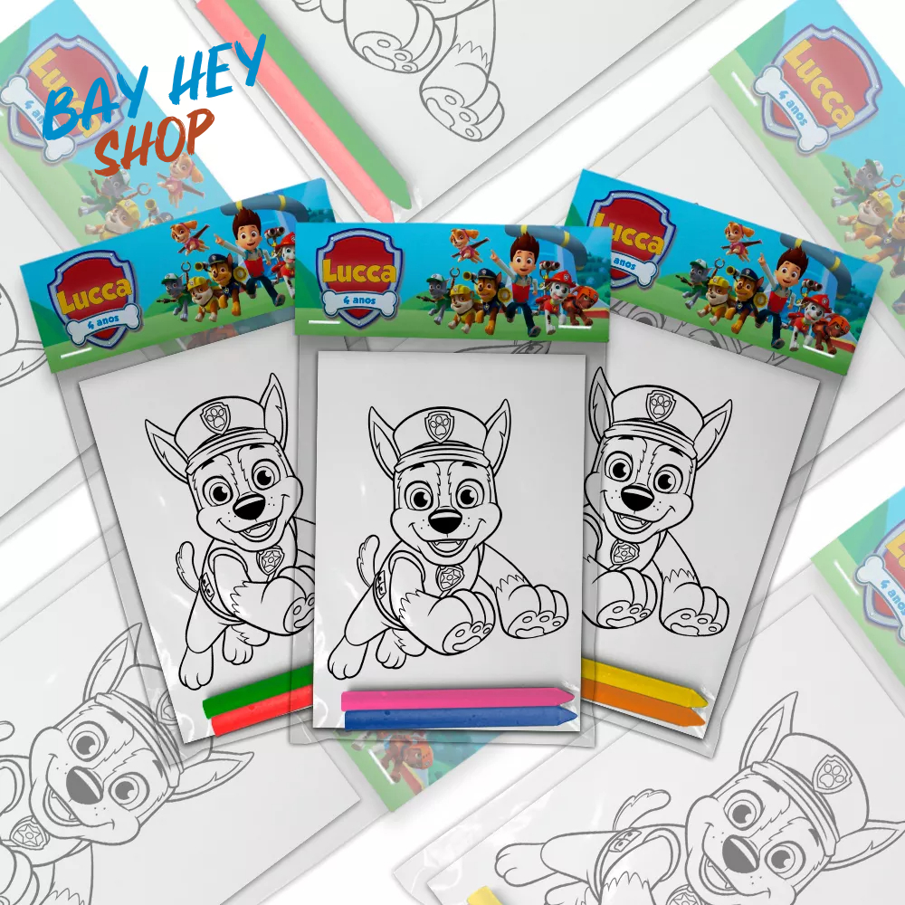 Paw Patrol Livro de colorir Grab and Go da Play Pack, adesivos e giz de  cera, pacote com 10 pacotes, lembrancinhas de festa infantil e enchimentos  de meias infantis