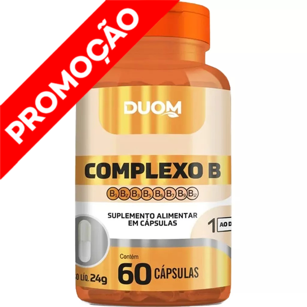 Vitaminas Complexo B ( B1 B2 B3 B5 B6 B7 B9 B12 ) - 60 Cápsulas 400mg - DUOM