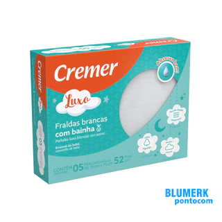 Fralda de Pano Cremer Luxo Branca com Bainha em Oferta na Shopee