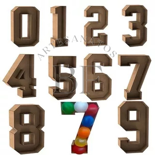Numero Caixa Em Mdf Para Colocação De Bexigas 70 Cm aniversário criança