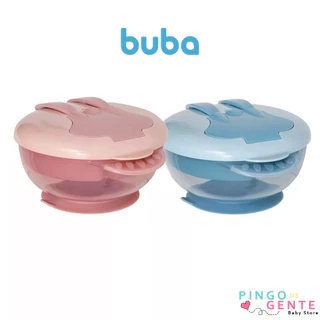Kit Refeição Com Ventosa, Bowl Com Divisória Removível Tampa e Talheres Buba