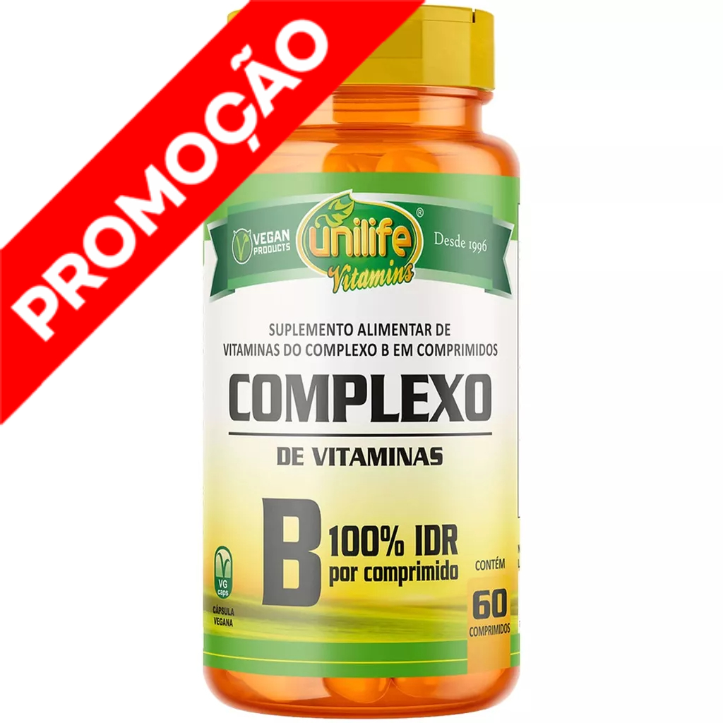 Vitaminas Complexo B B1 B2 B3 B5 B6 B7 B9 B12 60 Comprimidos