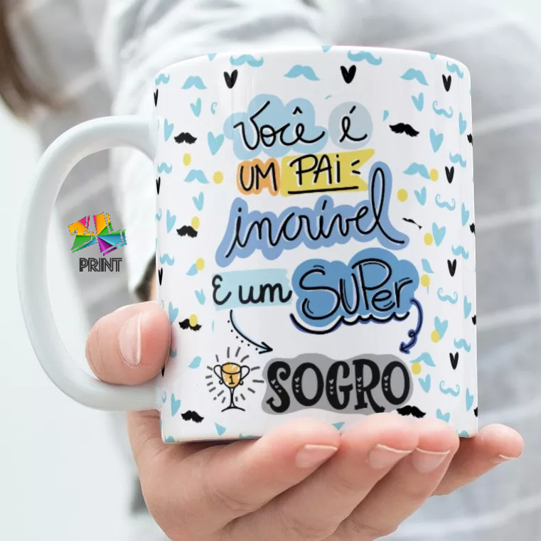 Caneca Porcelana para SOGRO - est.1 Você é um Pai incrível e um Super SOGRO - Dia dos Pais ZLprint