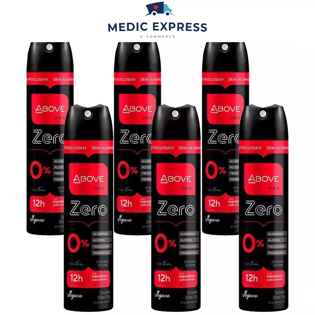Desodorante Aero Sem Alumínio Above Masculino Zero 150ml Vegano (Kit c ...