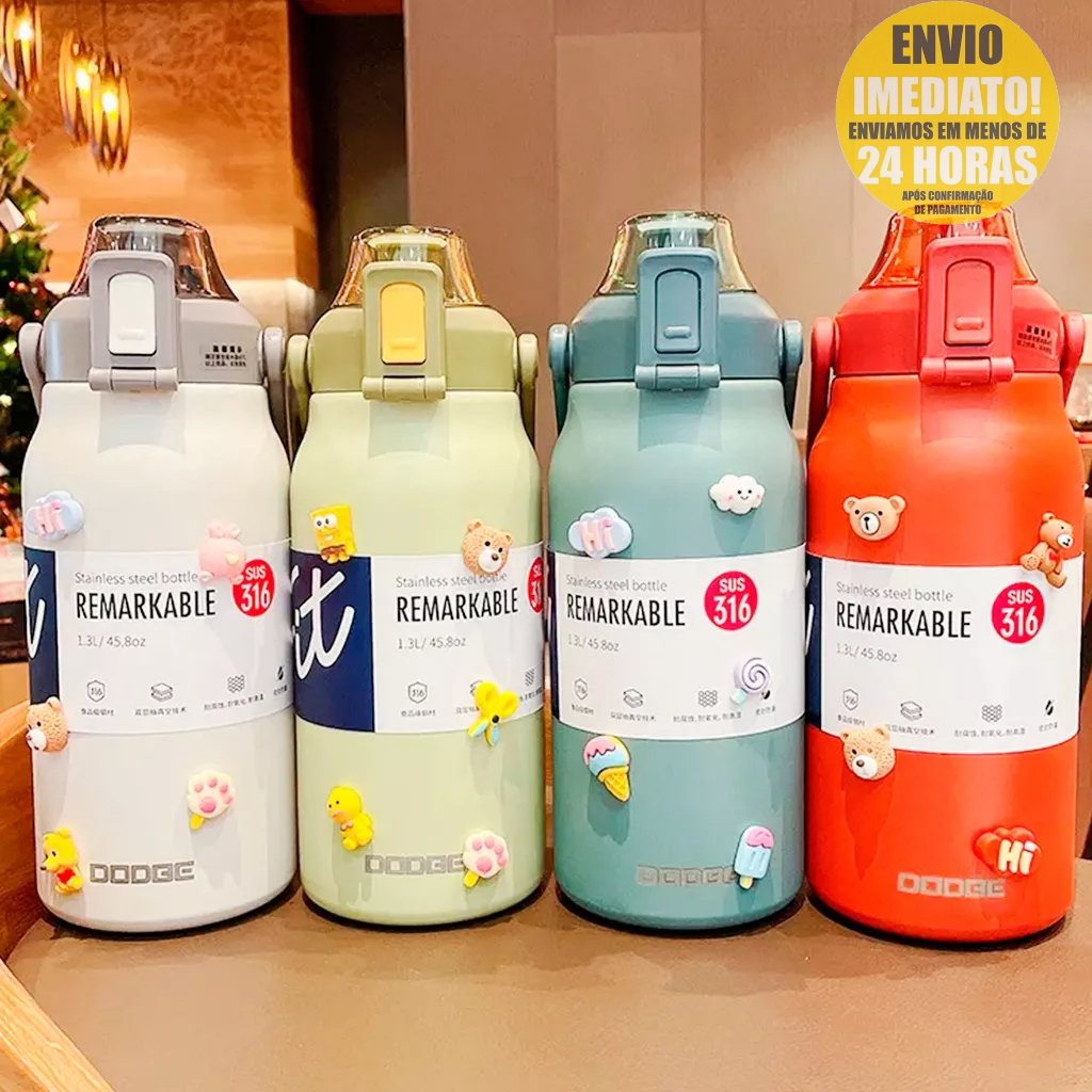 Garrafa Térmica 800Ml - 1,2L Copo Isolamento Duplo Aço Inoxidável A Vácuo Vacuum Bottle Super Resistente