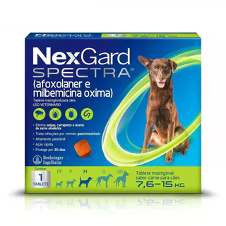 Antipulgas e Carrapatos Nexgard Spectra Para Cães de 7,6 a 15kg