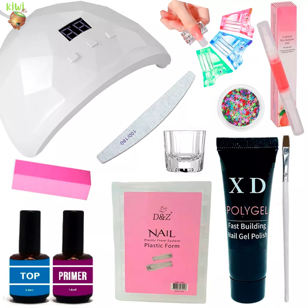 Kit Alongamento De Unhas Poly Gel Com Cabine 88W Polygel Barato MoldeF1