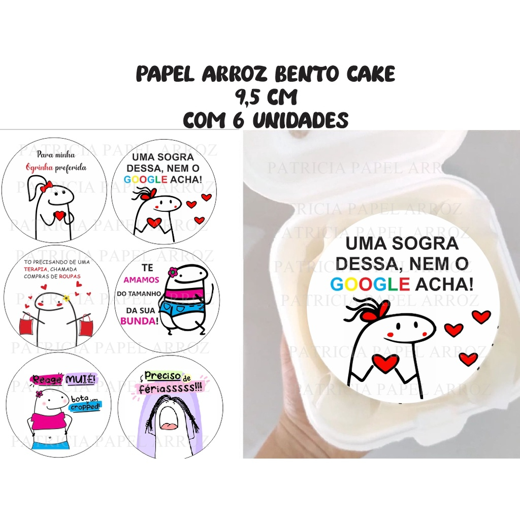 Papel de arroz Bentô cake, Bolo marmita Flork meme