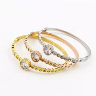 Pulseira Bracelete strass embutidos Clássica Feminina De banhado ouro Prata Esterlina modas