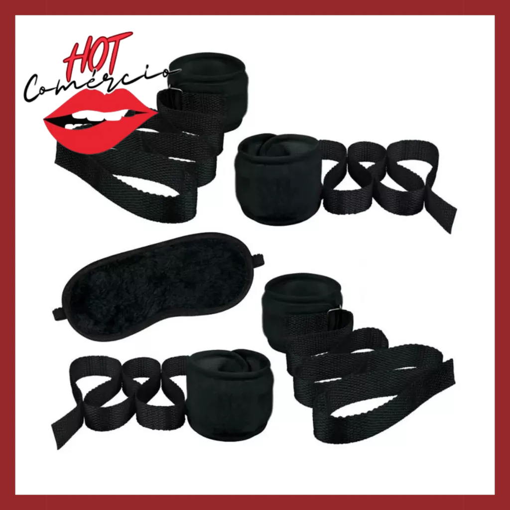 Algema Couro Prender Pelucia Sex Shop Fetiche Sado Sexo Prender Bdsm Sado