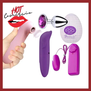 Vibrador Feminino Ponto G + Vibra Bullet + Sugador de Clitoris Clitoriano + Plug Anal Aco Inox + Egg Masturbador Kit Sex Shop Sexy