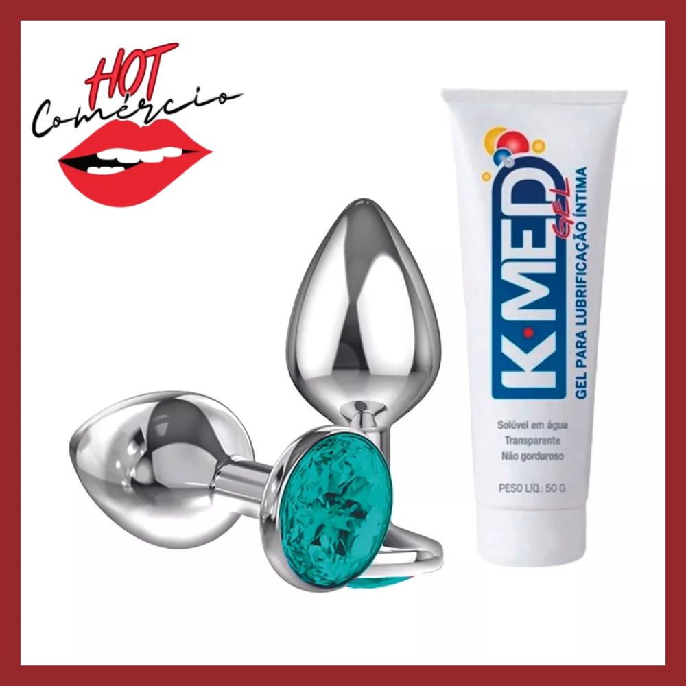 Kit Anal Iniciante Plug Anal Pequeno + Lubrificante Vaginal Anal k-med 50g Sex Shop