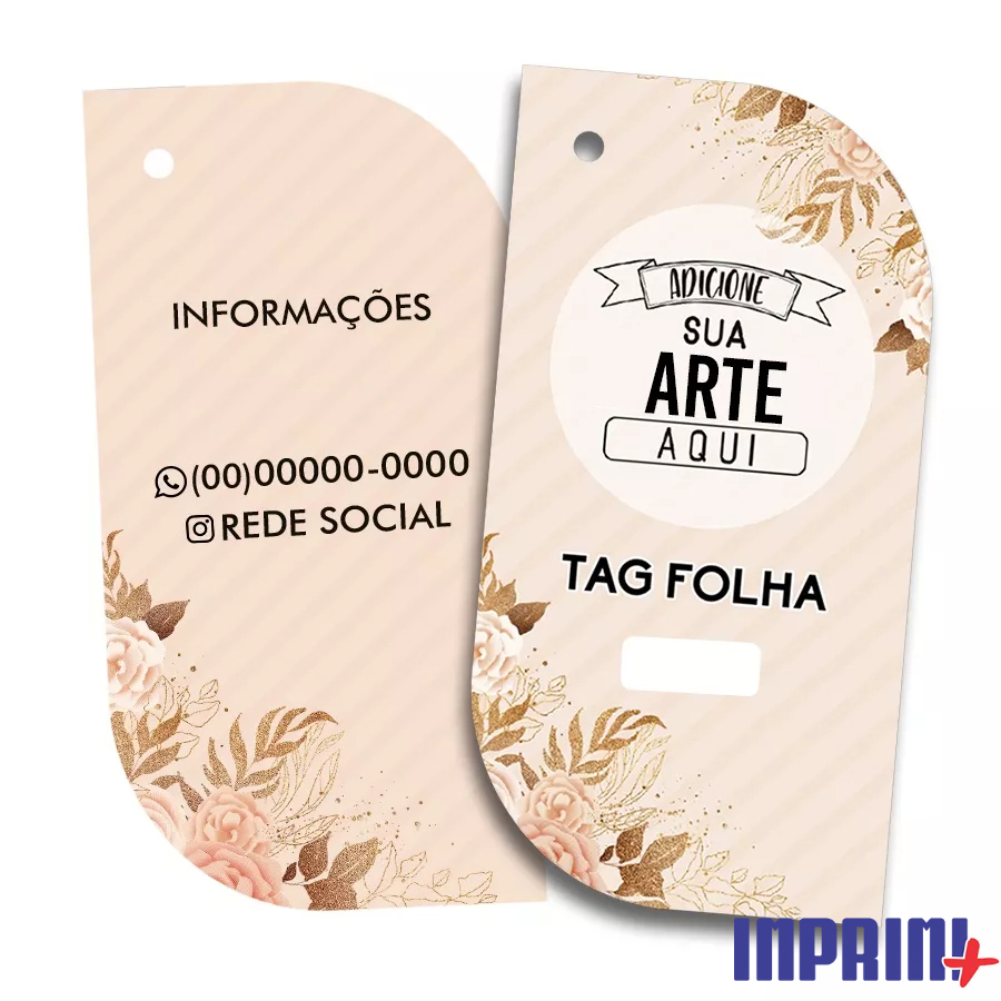 TAG ROUPA PERSONALIZADO - 4,4x8,5cm em Couché Brilho 250g- Frente/Verso ...