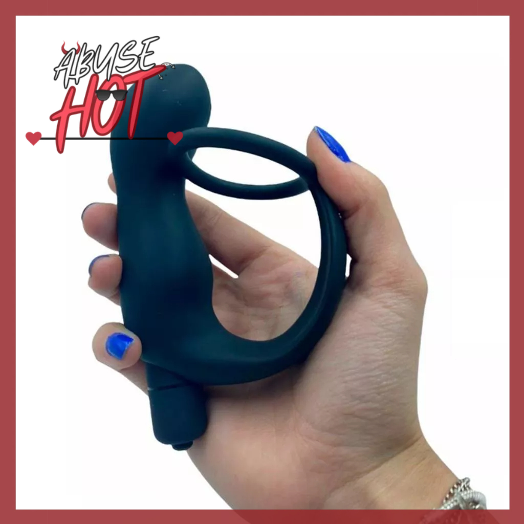Estimulador De Prostata Com Peniano Silicone Vibrador Anel