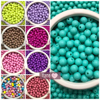 Miçanga Bola leitosa 8mm *60 Unidades* VÁRIAS CORES* para Artesanato