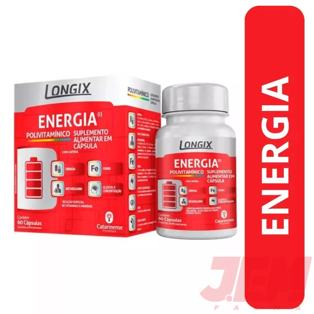 Vitamina Longix Energia Polivitaminico - 60caps | Shopee Brasil