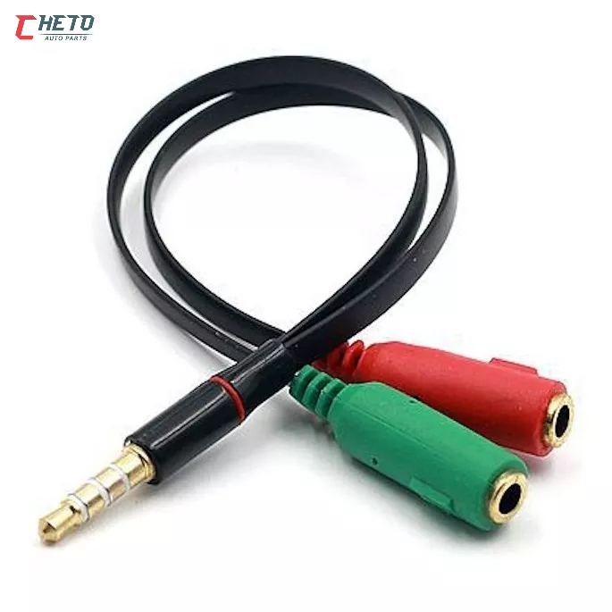 Cabo Adaptador audio P2,P3 1 Macho 2 Fêmea para fone com microfone Headset Pc Notebook
