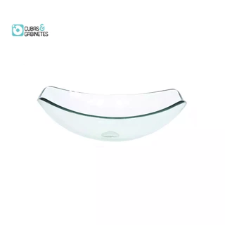 CUBA DE VIDRO OVAL CHANFRADA 46CM JATEADA