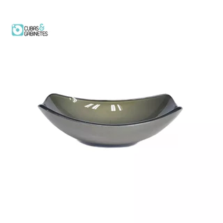 CUBA DE VIDRO OVAL CHANFRADA 46CM OURO ENVELHECIDO