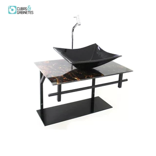 GABINETE DE VIDRO PARA BANHEIRO 60CM RETANGULAR AP SLIM MARMORE IMPERADOR