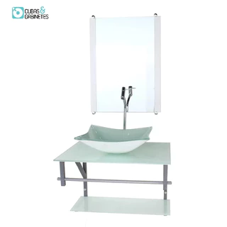 GABINETE DE VIDRO PARA BANHEIRO 60CM AC CUBA RETANGULAR BRANCO FULL