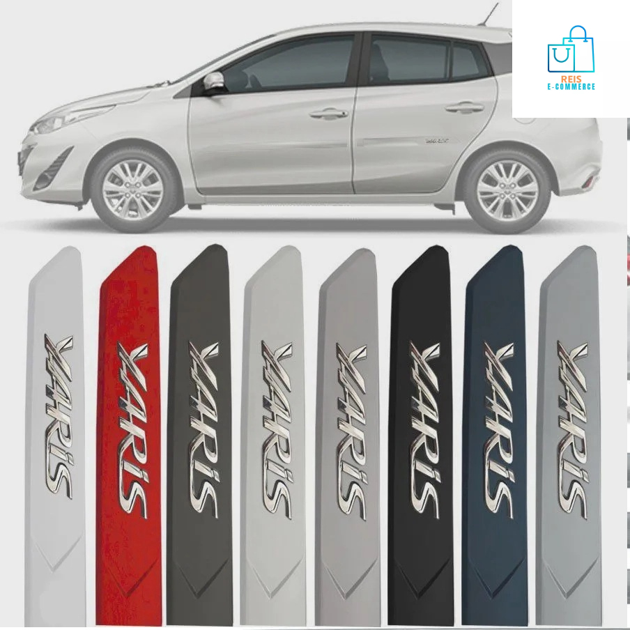 Jogo Friso Lateral Ponta Facão YARIS TODOS - Grafia Cromada - Todas as Cores