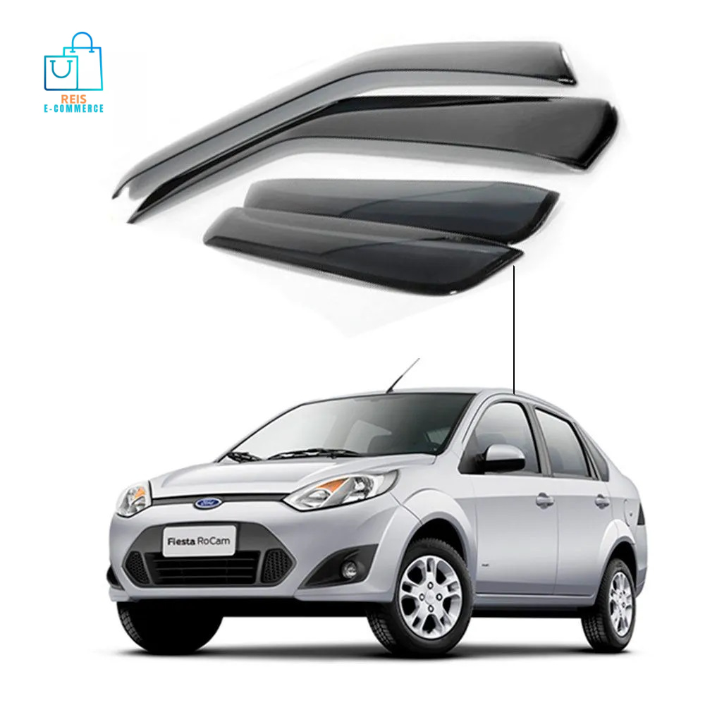 Calha de Chuva Fumê completo para Ford Fiesta Rocam - Sedan e Hatch