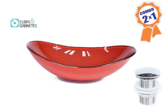 Cuba De Vidro Oval 47cm Vermelho Ferrari + Válvula Click