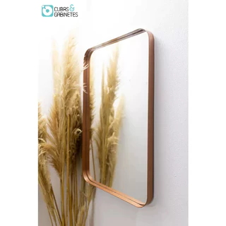 ESPELHO LUXO QUADRADO RETRÔ 60X60CM BANHEIRO SALA QUARTO HALL MOLDURA BRONZE