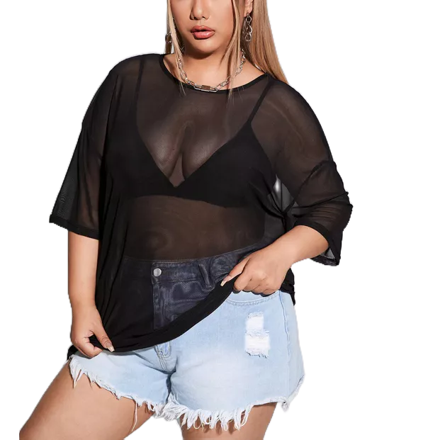 Blusão Feminina De Tule Transparência Sexy Plus Size Shopee Brasil