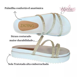 Sandália Birken Strass Tratorada, palmilha anatômica Papete confortável com brilho